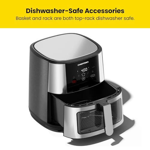 XL 8-Qt Touch Digital Air Fryer, Nonstick Dishwasher-Safe, Stainless Steel P242
