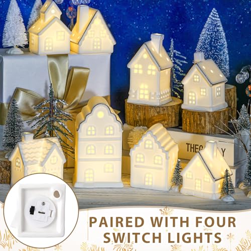 Ceramic LED Christmas Village Set with 8 Houses and 18 Trees C583