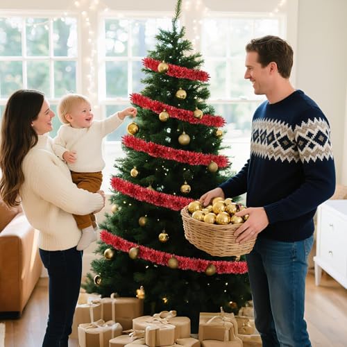 50ft Green Artificial Pine Garland for Indoor Outdoor Christmas Decor Q308536