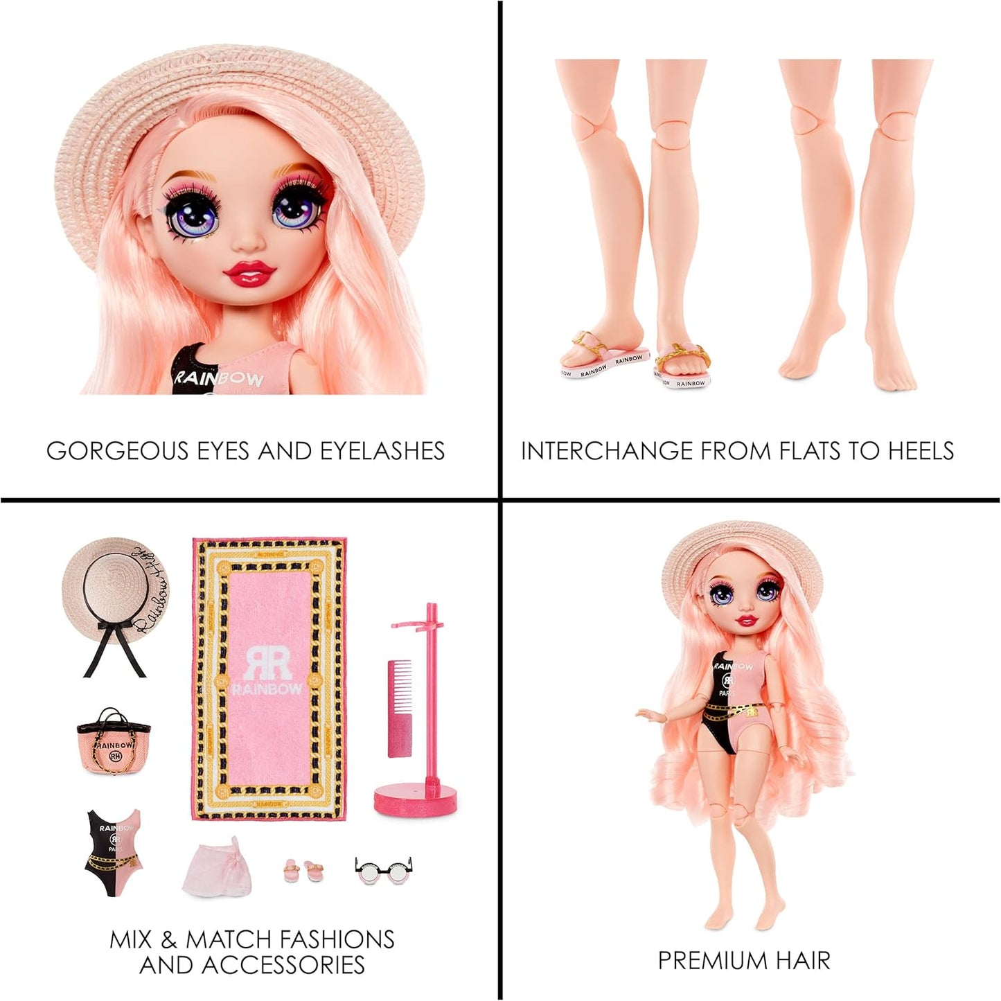 Pink Fashion Doll with 2 Designer Outfits and Pool Accessories N518147