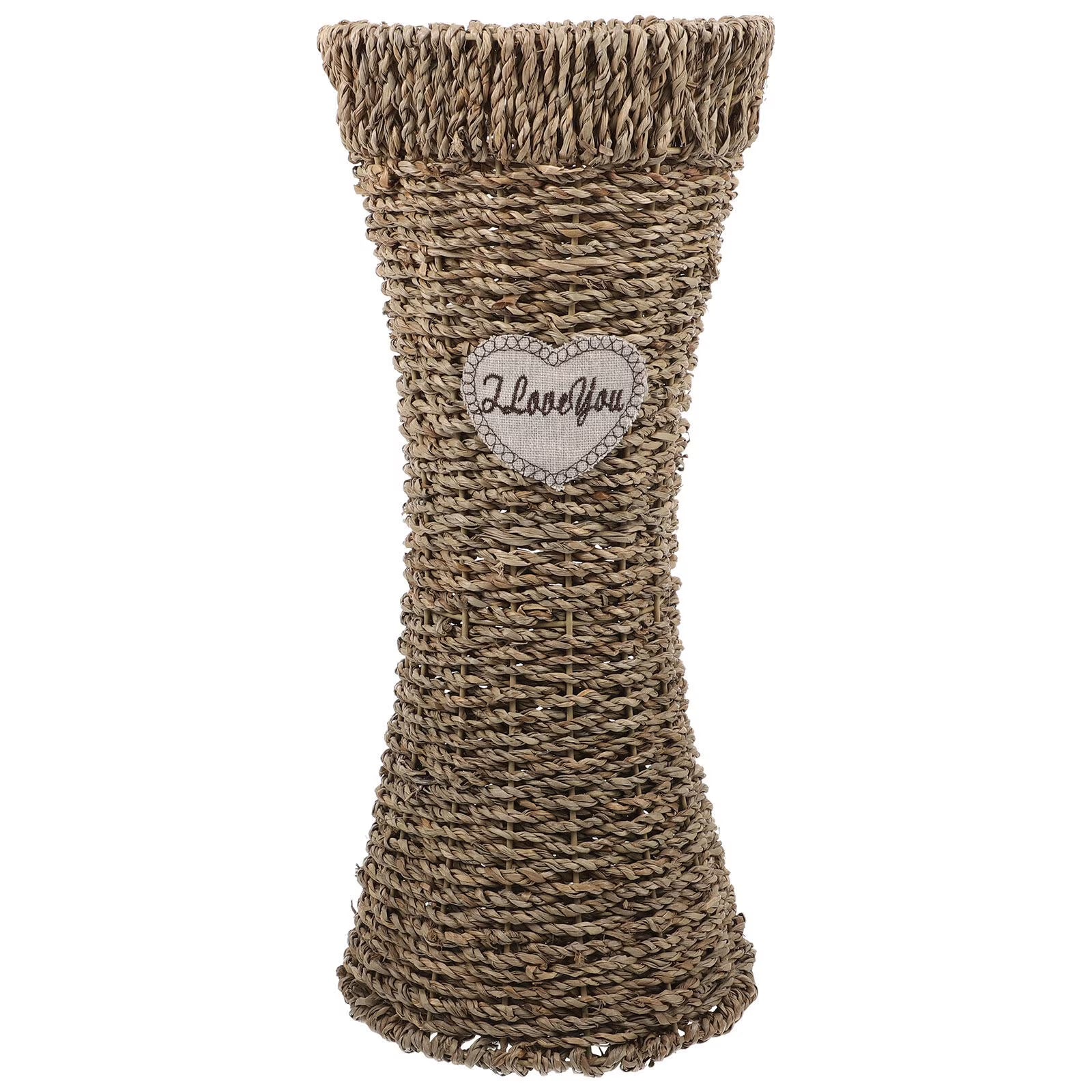 Seagrass Woven Vase Creative Flower Basket Tall Rattan Floor