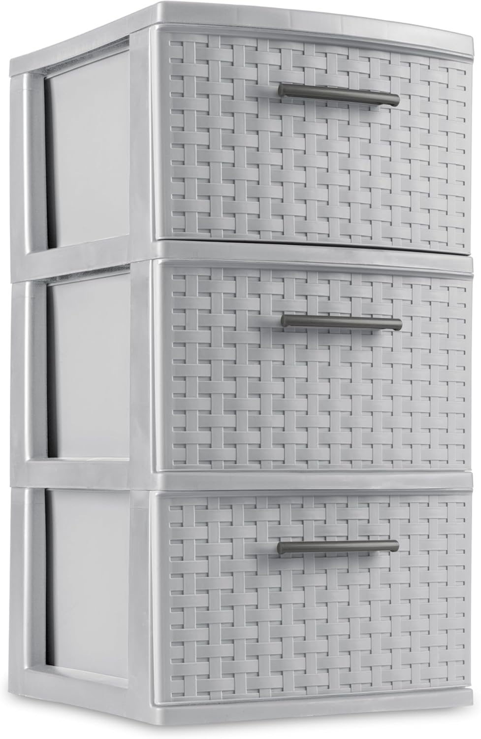 3 Drawer Weave Tower Plastic, Cement