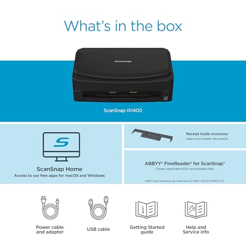 Document Scanner with Auto Document Feeder for Mac or PC, Black S90293