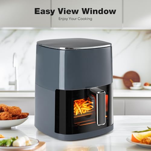 Air Fryer 6 Quart with Window, 12-in-1, 400F Grey U565
