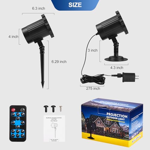 Outdoor RGB Laser Projector with Starry Sky & Firefly Effects, RF Control, IP65 for Holiday Garden Decor A973