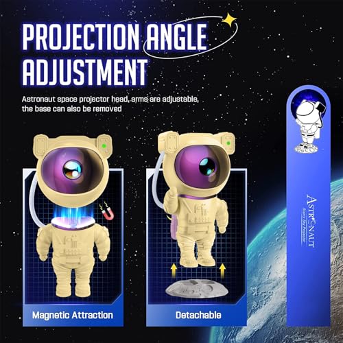 Astronaut Star Projector Night Light with Remote and Timer H43959