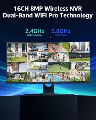Wireless Camera System, 16CH Expandable 4K Security NVR, 4Pcs 3MP Outdoor Cameras W4590