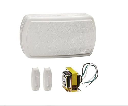 Two-Note Door Chime Kit with Lighted Pushbuttons, White J736535