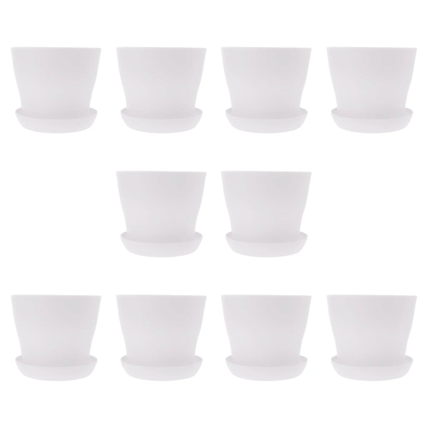 10 Pcs White Flowerpot for Planting and Walkway V791