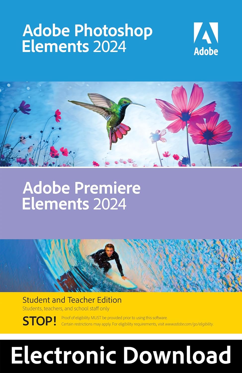 Adobe | Photoshop Elements 2024 & Premiere Elements 2024 Student & Teacher Edition | Mac Code | Software Download | Photo Editing | Video Editing [Mac Online Code]