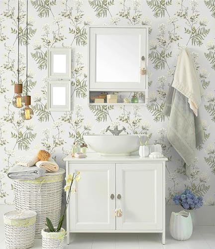 Peel and Stick Wallpaper Beige Removable Forest Tree Leaves Self Adhesive Contact Paper O4554