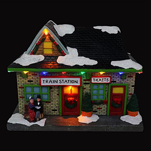 Lighted Musical Snow Village with Animated Kids Sledding A910926