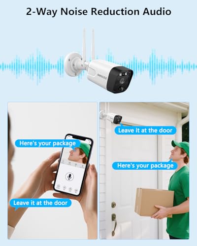 Outdoor Wireless Security Camera System with Two-Way Audio and PIR Detection X6025