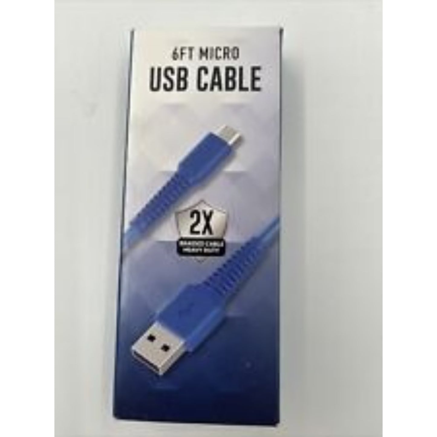 6ft Micro USB 2x Stronger Braided Cable, Blue - Durable