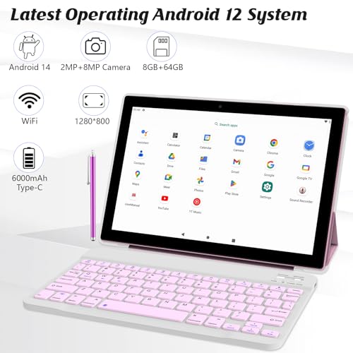 Tablet 10 Inch with Keyboard, Mouse, Case, Stylus, 8GB RAM 64GB ROM K197839