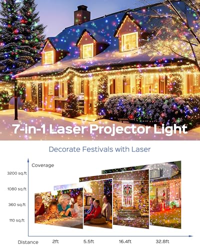 Christmas Projector Lights Outdoor with Remote Control A7993