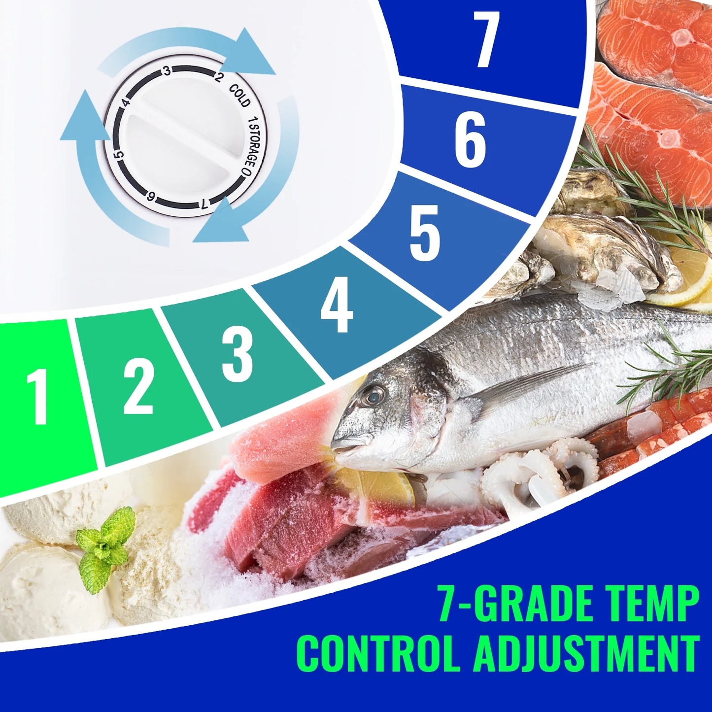 Compact Single Door Freezer with Adjustable Temperature Control I42759