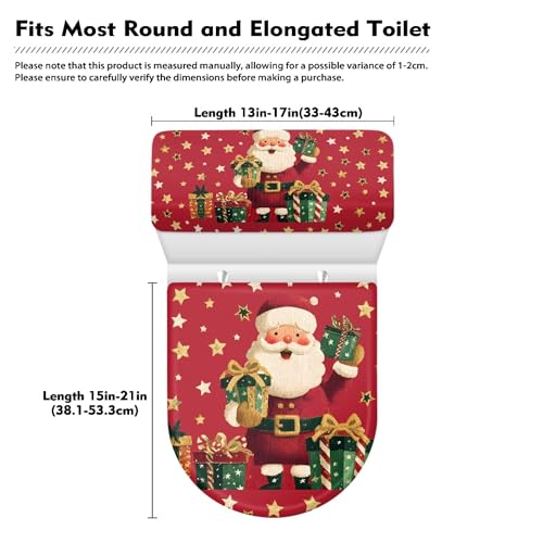 Christmas Toilet Lid and Tank Cover Set for Bathroom Decor Q334993