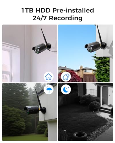 Wireless Security Camera System, 4K NVR, 4Pcs 3MP Night Vision WiFi Cameras D47166