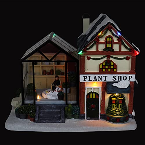 Lighted Musical Christmas Village Collectible Building Houses M7013