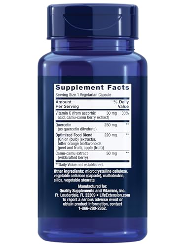 Quercetin 250 mg with Vitamin C and Camu-Camu Extract, 60 Vegetarian Capsules A786