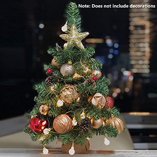 Pre-Lit Mini Christmas Tree with 40 LED Lights, Battery Operated Tabletop Decor N21773