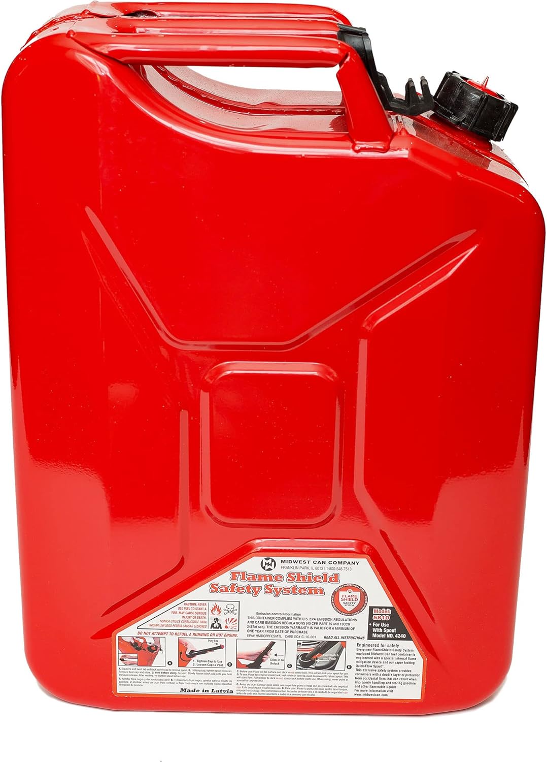 5-Gal Metal Gas Can with Spout (4 Pack) E91121