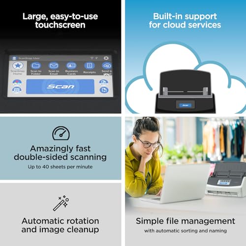 Wireless Document Scanner with Touchscreen and Auto Document Feeder I397