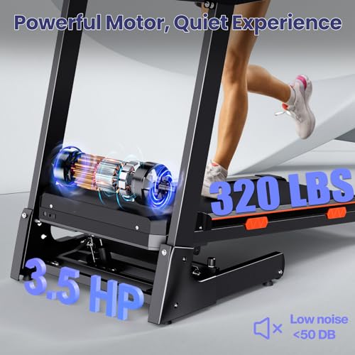 Folding Treadmill with Auto Incline for Home Walking and Running O63147
