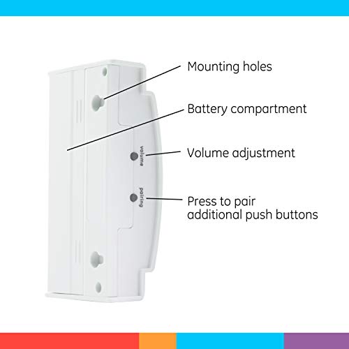 Wireless Doorbell Kit with 2 Push Buttons, 8 Melodies, 4 Volume Levels, 150 Ft Range, White O89759