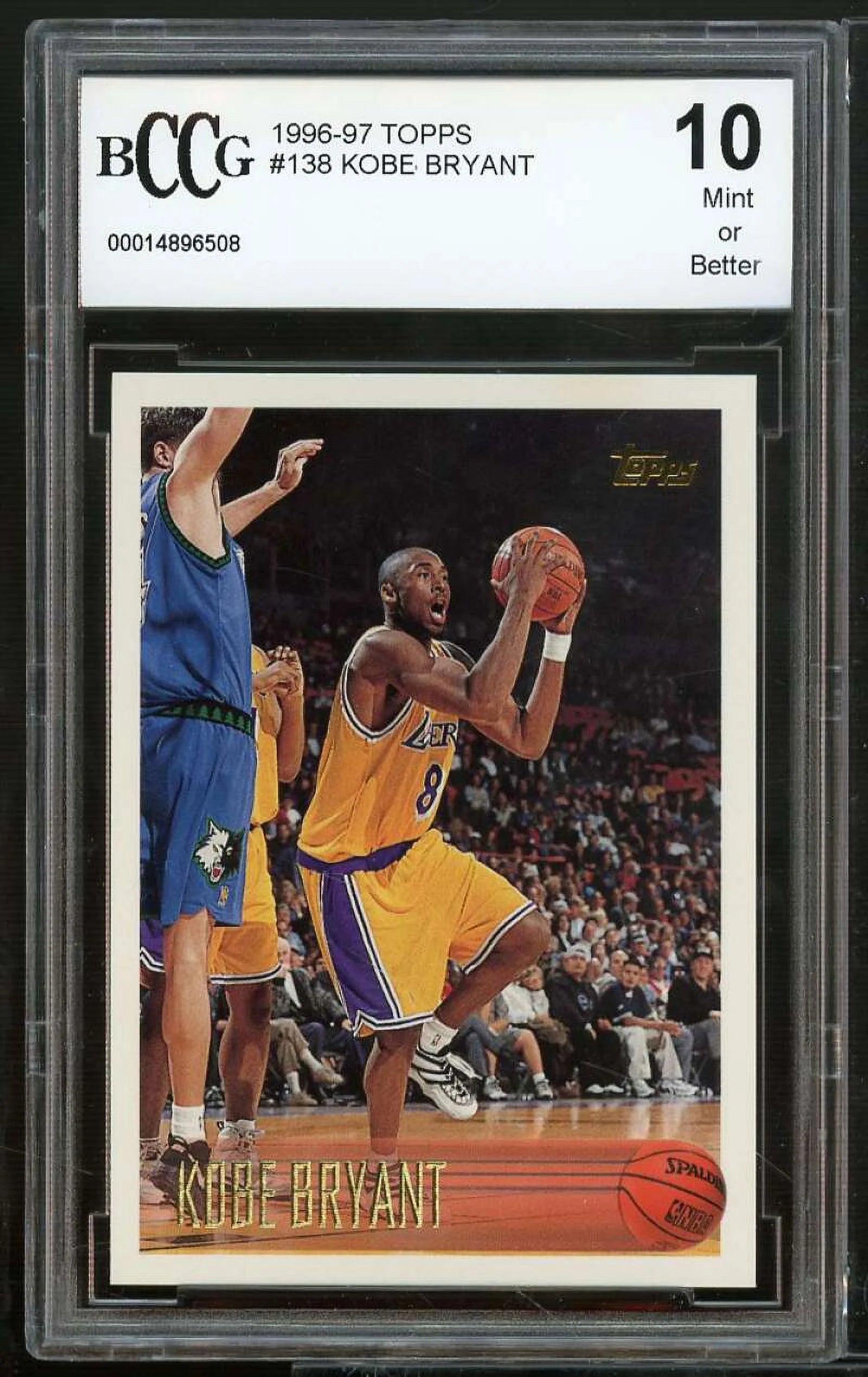 1996-97 Topps #138 Kobe Bryant Rookie Card BGS BCCG 10 Mint+
