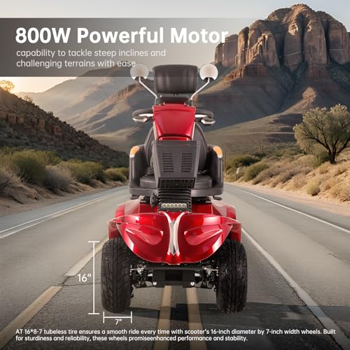 Heavy Duty 4 Wheel Mobility Scooter for Seniors & Adults, 500 lbs Capacity D9414