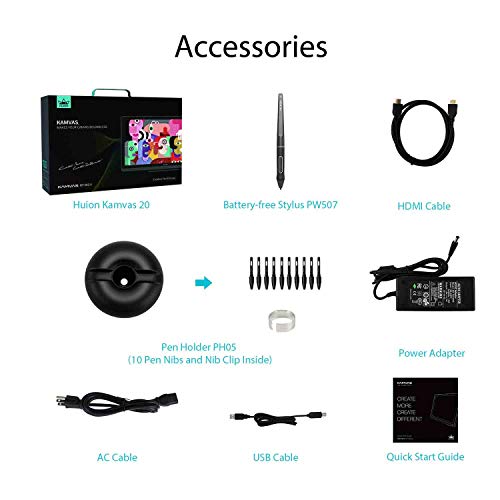 Drawing Tablet with Screen 120% sRGB Graphic Monitor Pen Display Tilt Function Battery-Free Stylus 8192 Pressure G644996