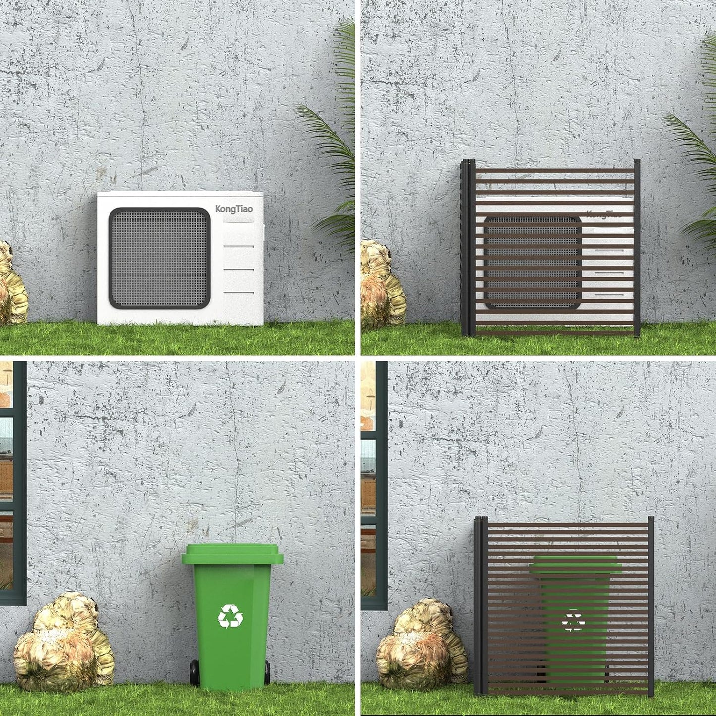 Metal Privacy Screen for Outdoor Terrace, 43x47 Inches, 2 Panels Y580