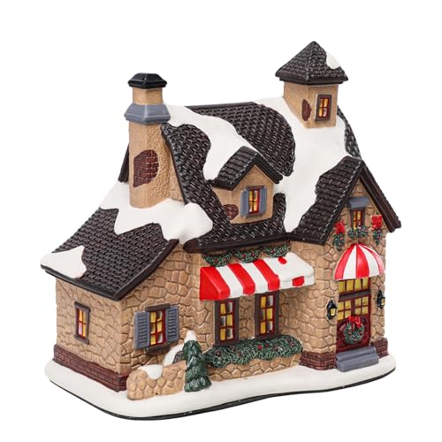 Lighted Ceramic Christmas Village Houses Indoor Decor O58573