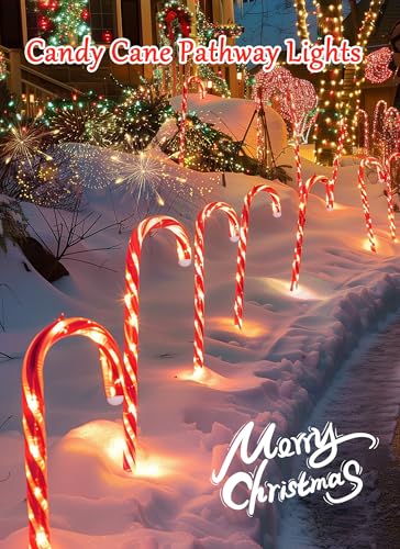 Solar Candy Cane Lights Outdoor Pathway, 8 Modes LED Christmas Decorations G8051