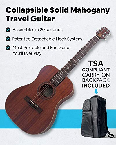 Travel Guitar with Collapsible System and Backpack Case V119
