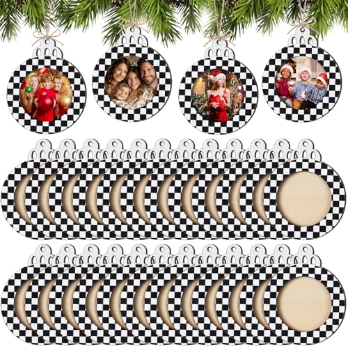 24 Pcs Christmas Photo Ornament Frames for Baby First Christmas Tree Keepsake F1934