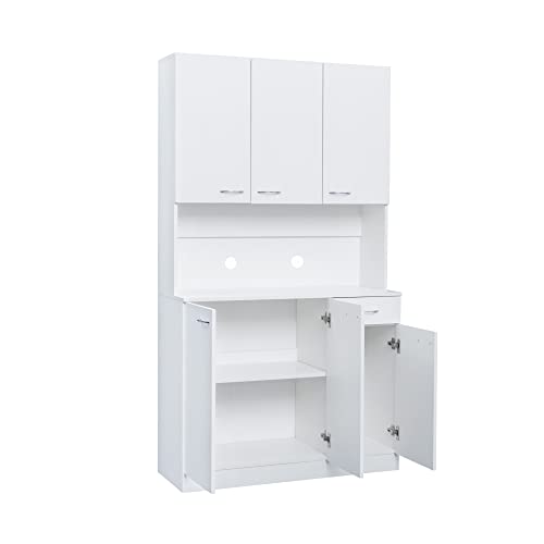 39" Wardrobe Armoire Closet with Doors and Shelves, White P902