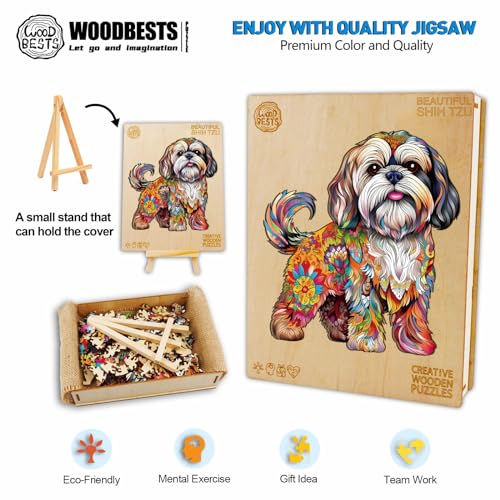 Wooden Puzzle for Adults, Shih Tzu Design, 190 Pieces D1036