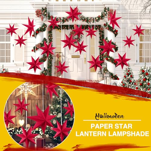 7 Pack 3D Hanging Paper Star Lanterns for Christmas Party Home Decor T9849