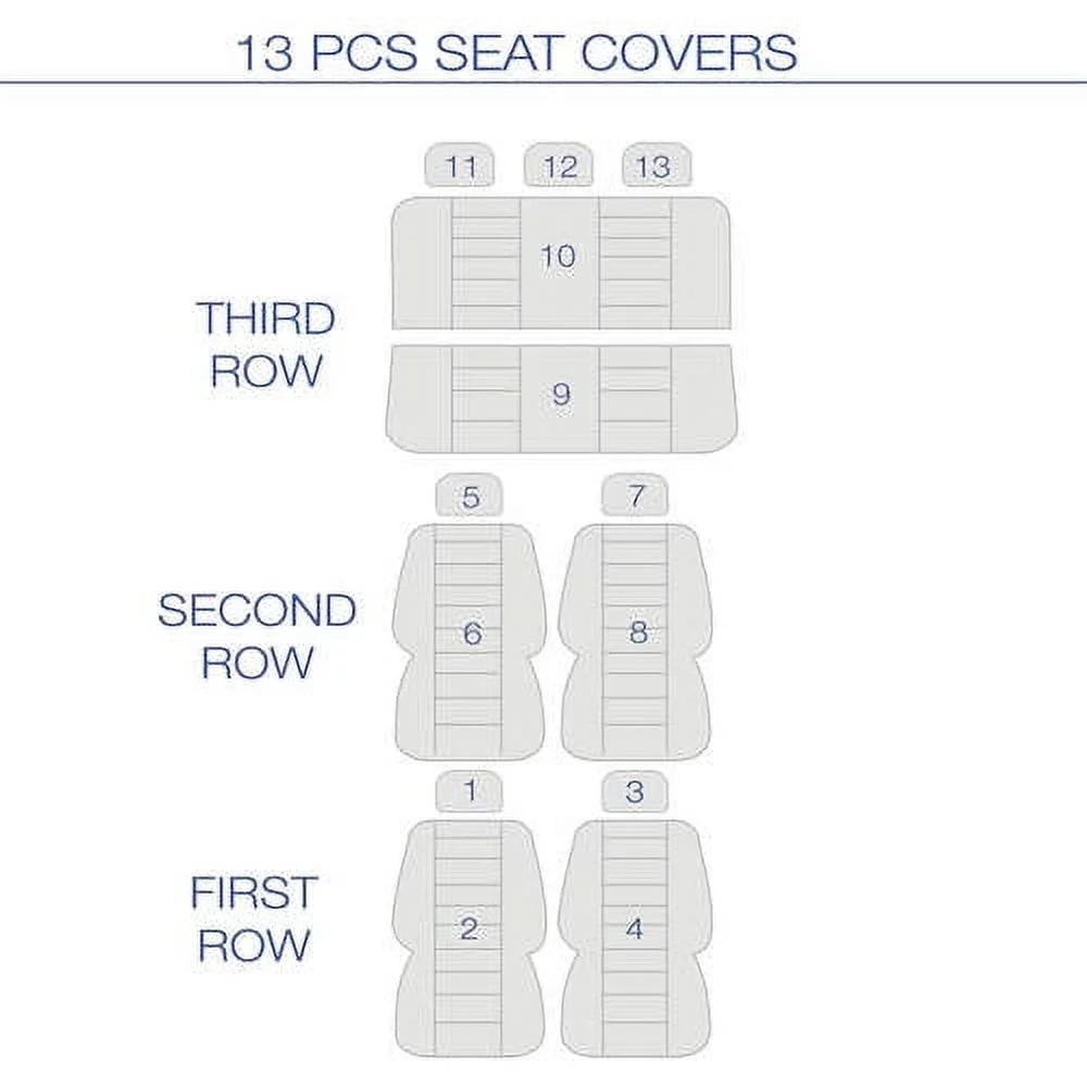 PU Leather Seat Covers for SUV and Van 3 Rows W44413