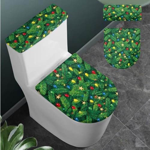 Christmas Toilet Lid and Tank Cover Set for Bathroom Decor Q334993