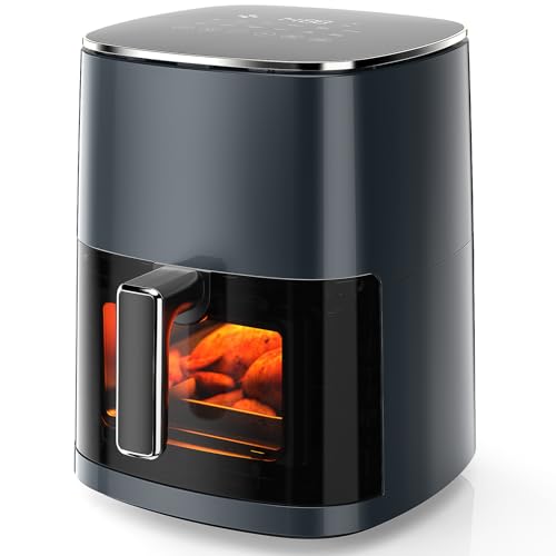 Air Fryer 6 Quart with Window, 12-in-1, 400F Grey U565