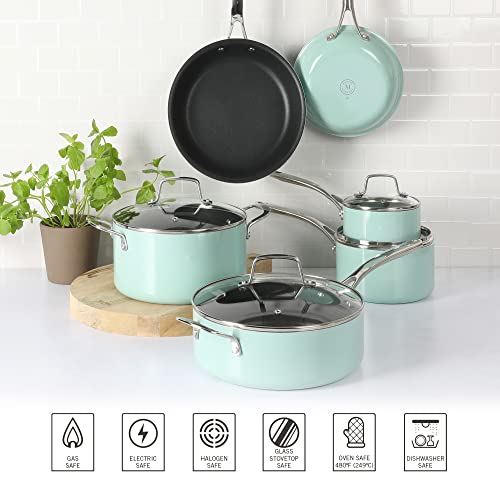 14 Piece Non-Stick Aluminum Cookware Combo Set with Pots, Pans, and Tools P688