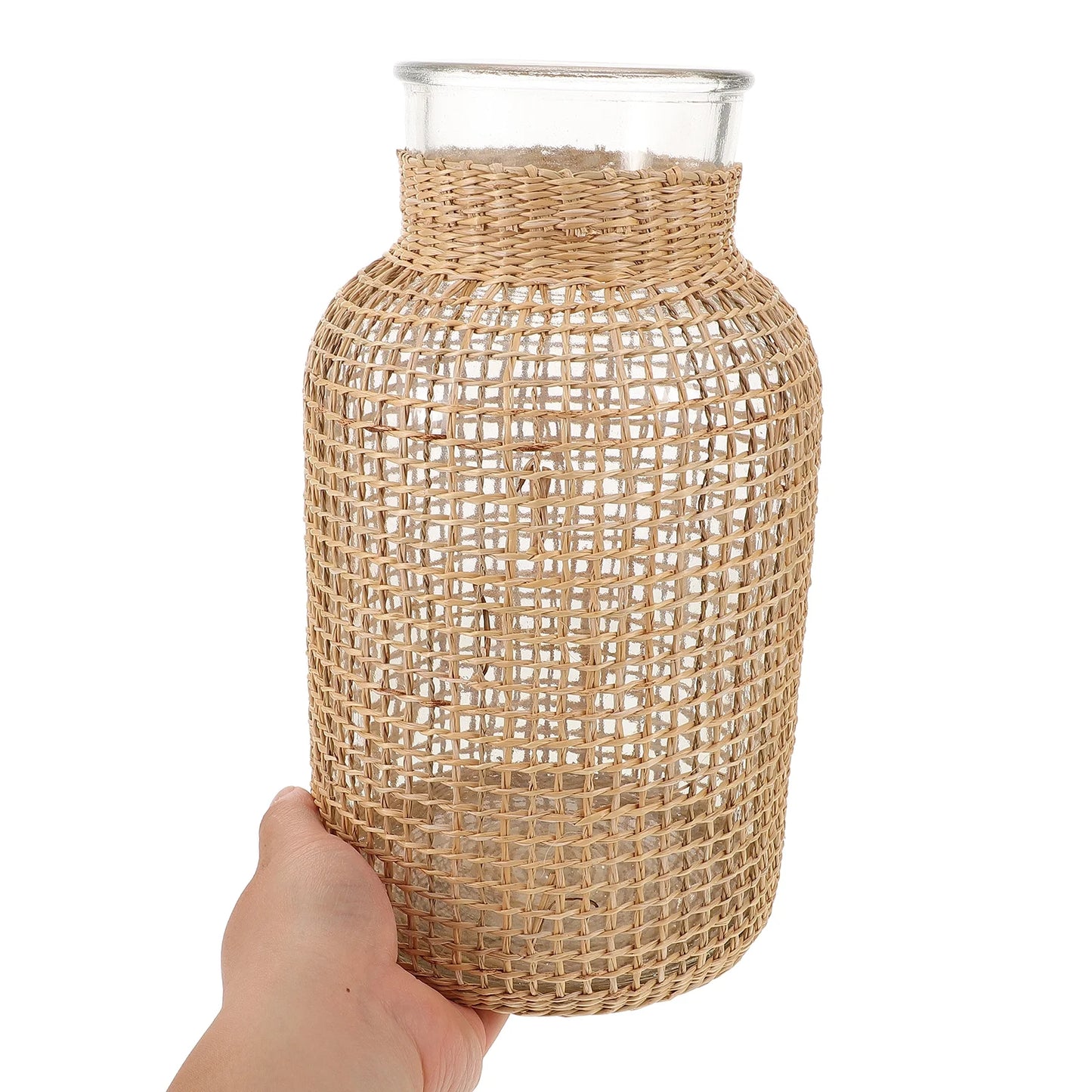 Rattan Glass Vase Centerpiece O524501