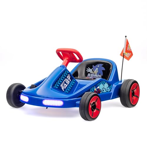 Bluey 6V Electric Go Kart for Kids, Electric Ride-On Toy with Lights, MP3 Jack, Remote Control, Seat Belt, Ages 3-6, Durable PVC and Iron Construction, Rechargeable Battery