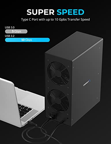 USB 3.2 5-Bay SATA Hard Drive Docking Station, Trayless, USB-C 10Gbps P669
