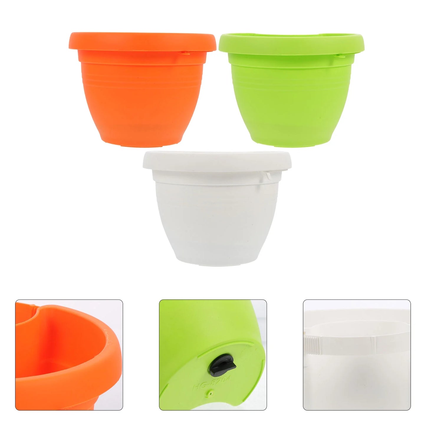 3 Pcs Hanging Flower Pots Drain Pipe Basket W85647
