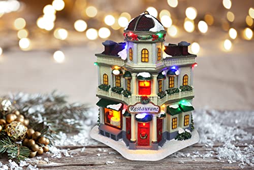 Lighted Musical Christmas Village Collectible Building Houses M7013